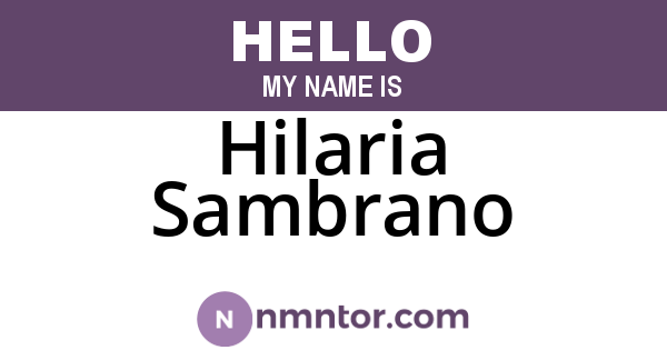 Hilaria Sambrano