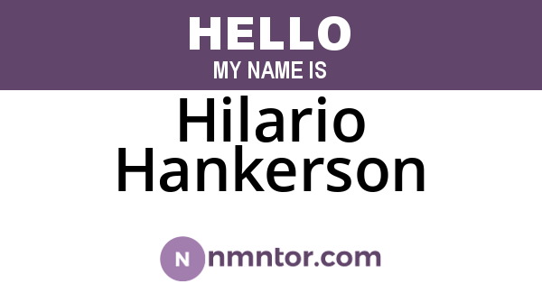 Hilario Hankerson