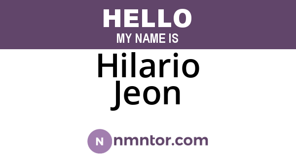 Hilario Jeon