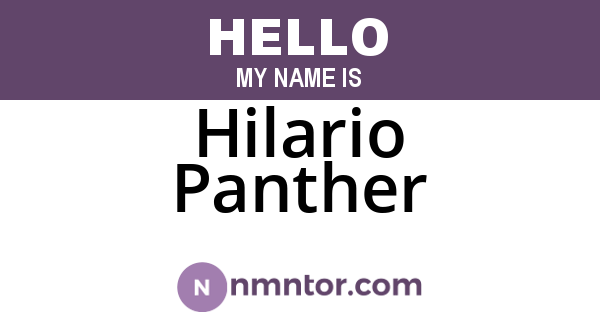Hilario Panther