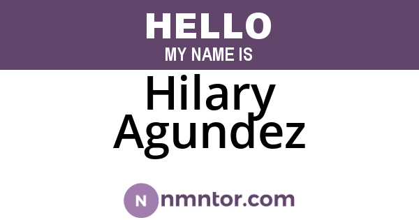 Hilary Agundez
