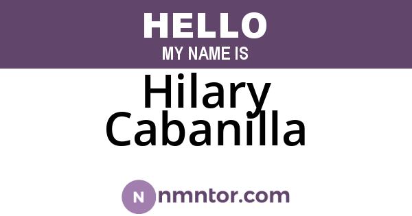 Hilary Cabanilla