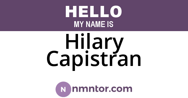 Hilary Capistran