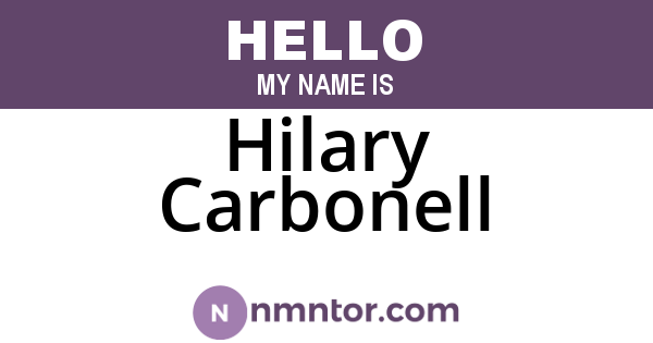 Hilary Carbonell
