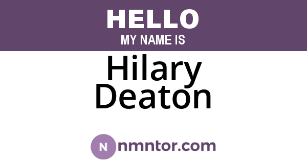 Hilary Deaton