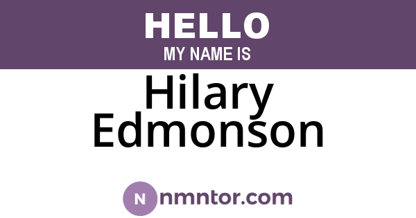 Hilary Edmonson