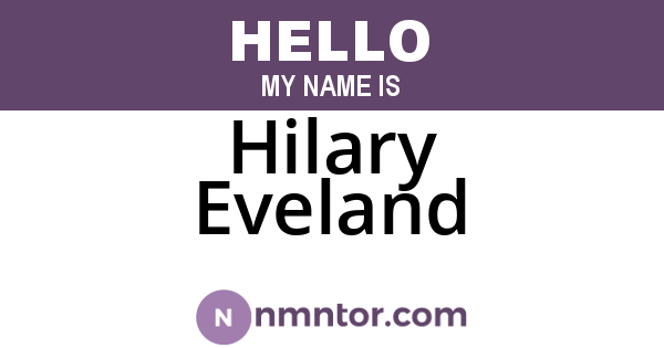 Hilary Eveland