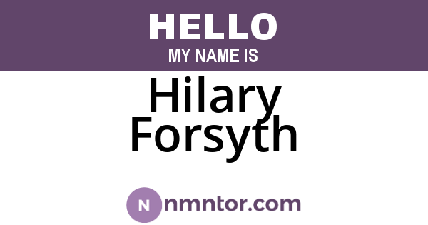Hilary Forsyth