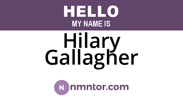 Hilary Gallagher