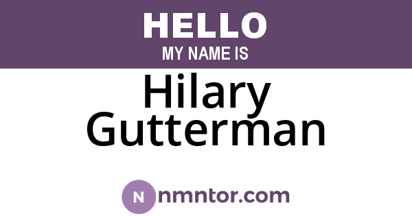 Hilary Gutterman