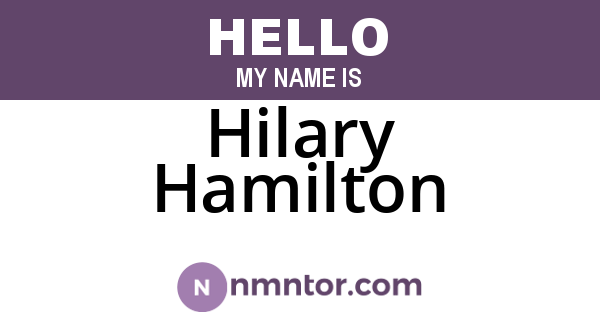 Hilary Hamilton