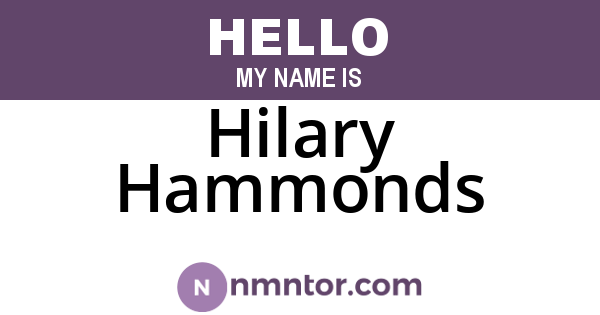Hilary Hammonds