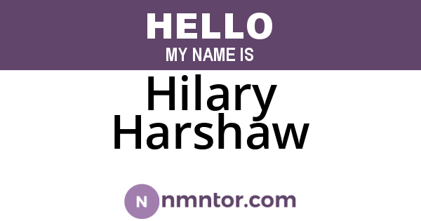 Hilary Harshaw