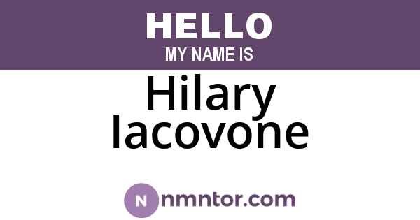 Hilary Iacovone