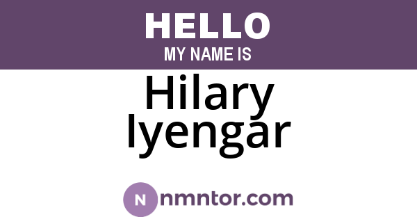 Hilary Iyengar
