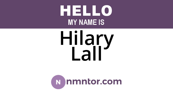 Hilary Lall
