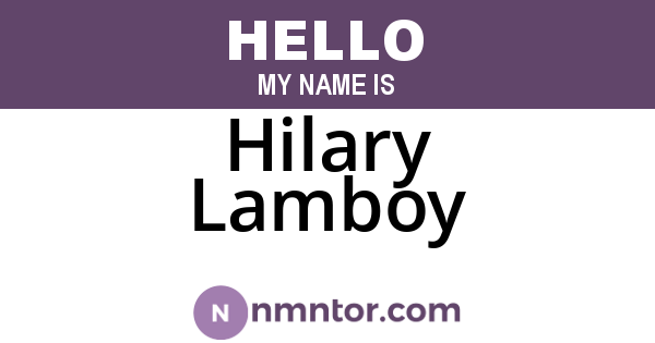 Hilary Lamboy