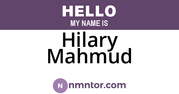 Hilary Mahmud