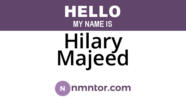 Hilary Majeed