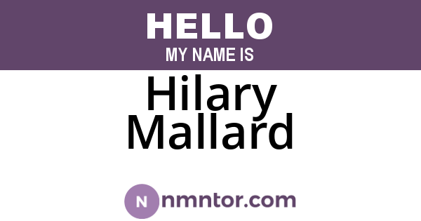 Hilary Mallard