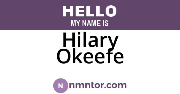 Hilary Okeefe