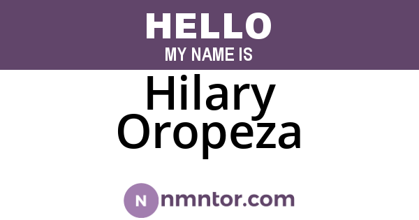 Hilary Oropeza