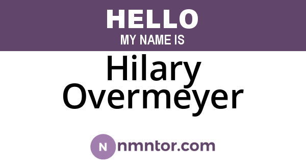 Hilary Overmeyer