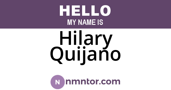Hilary Quijano