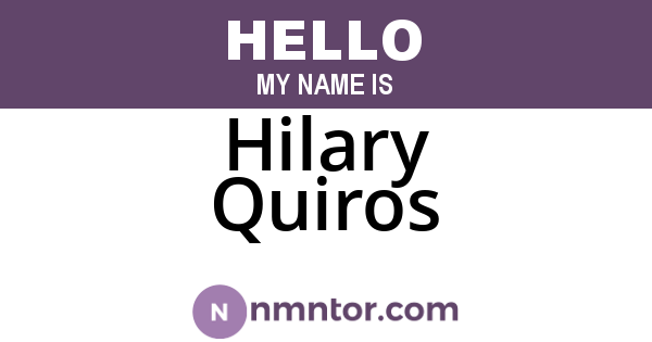 Hilary Quiros