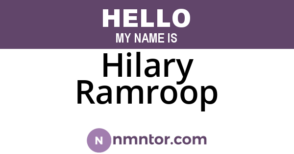 Hilary Ramroop