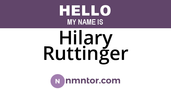 Hilary Ruttinger