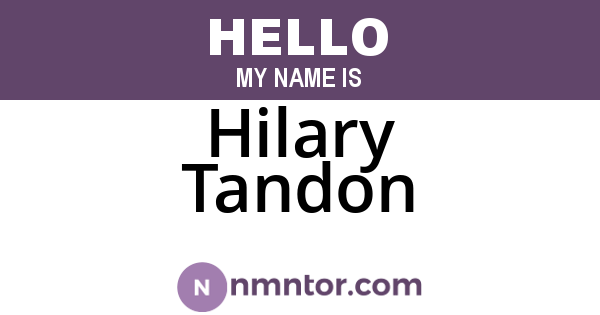 Hilary Tandon