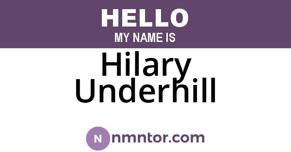 Hilary Underhill