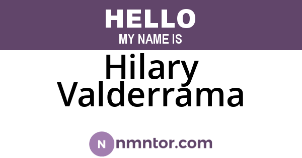 Hilary Valderrama