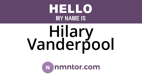 Hilary Vanderpool