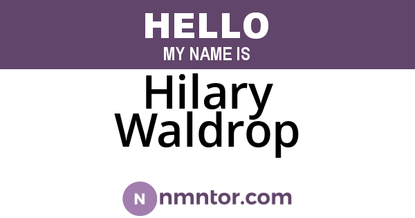 Hilary Waldrop