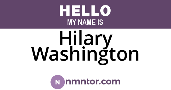 Hilary Washington