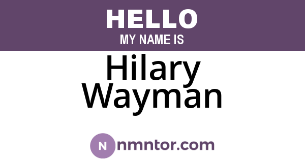 Hilary Wayman