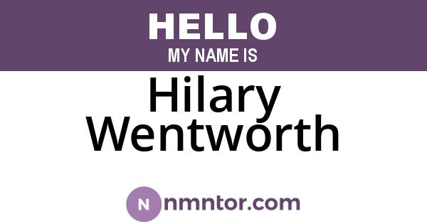 Hilary Wentworth