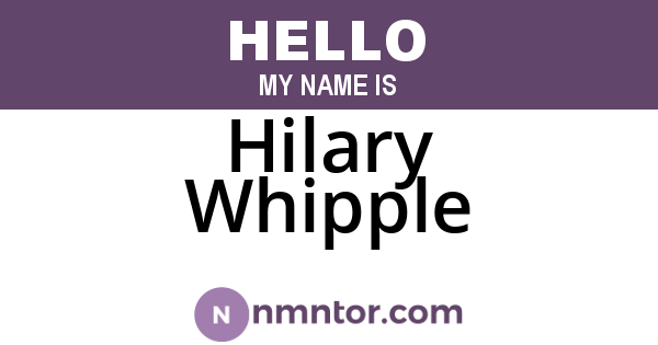Hilary Whipple