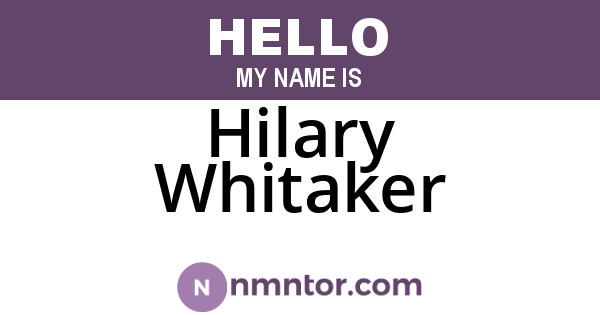 Hilary Whitaker