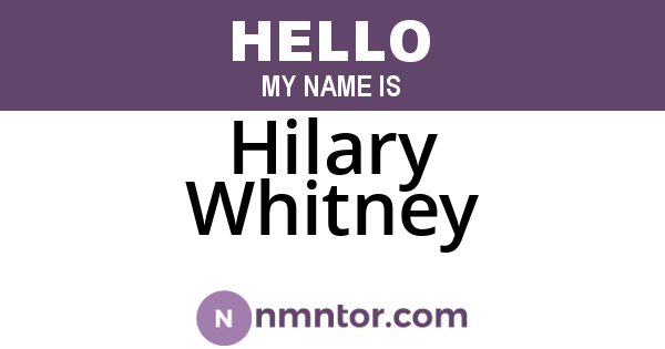 Hilary Whitney
