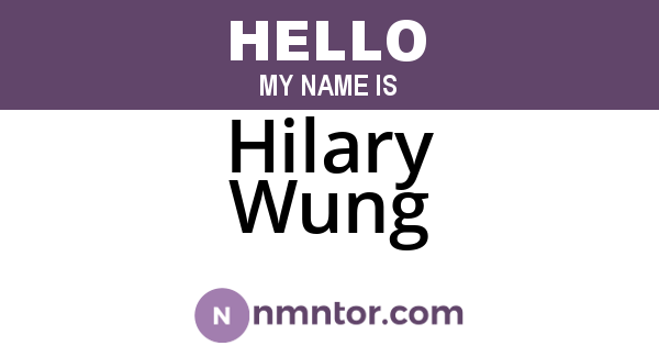 Hilary Wung
