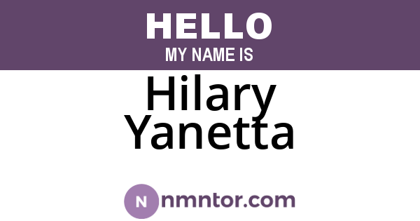 Hilary Yanetta