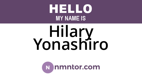 Hilary Yonashiro