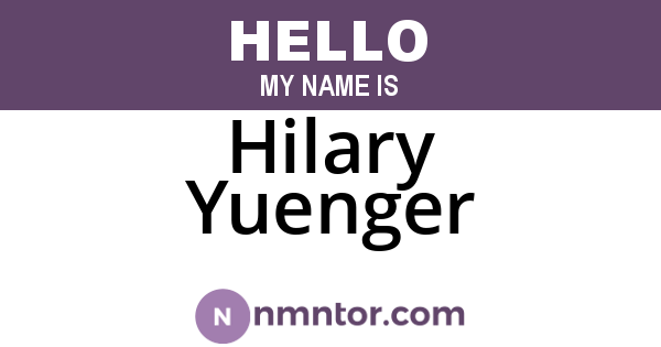 Hilary Yuenger
