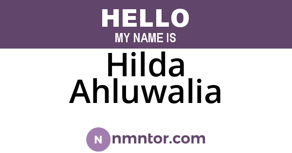 Hilda Ahluwalia