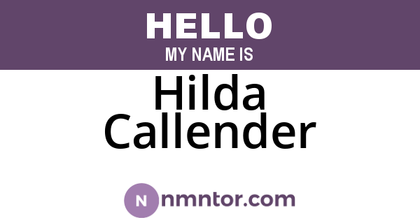 Hilda Callender