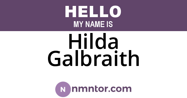 Hilda Galbraith