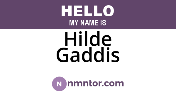 Hilde Gaddis
